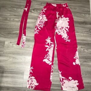 EQUIPMENT WOMENS PANT HIGH RISE SILK HIGH RISE WIDE LEG BELTED 4